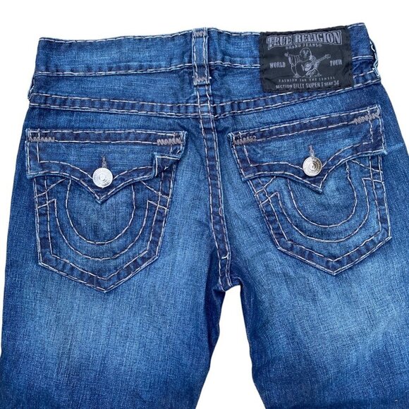 Vintage True Religion Jeans Size 32 BILLY SUPER T CONTRAST STITCH Blue - Picture 5 of 8
